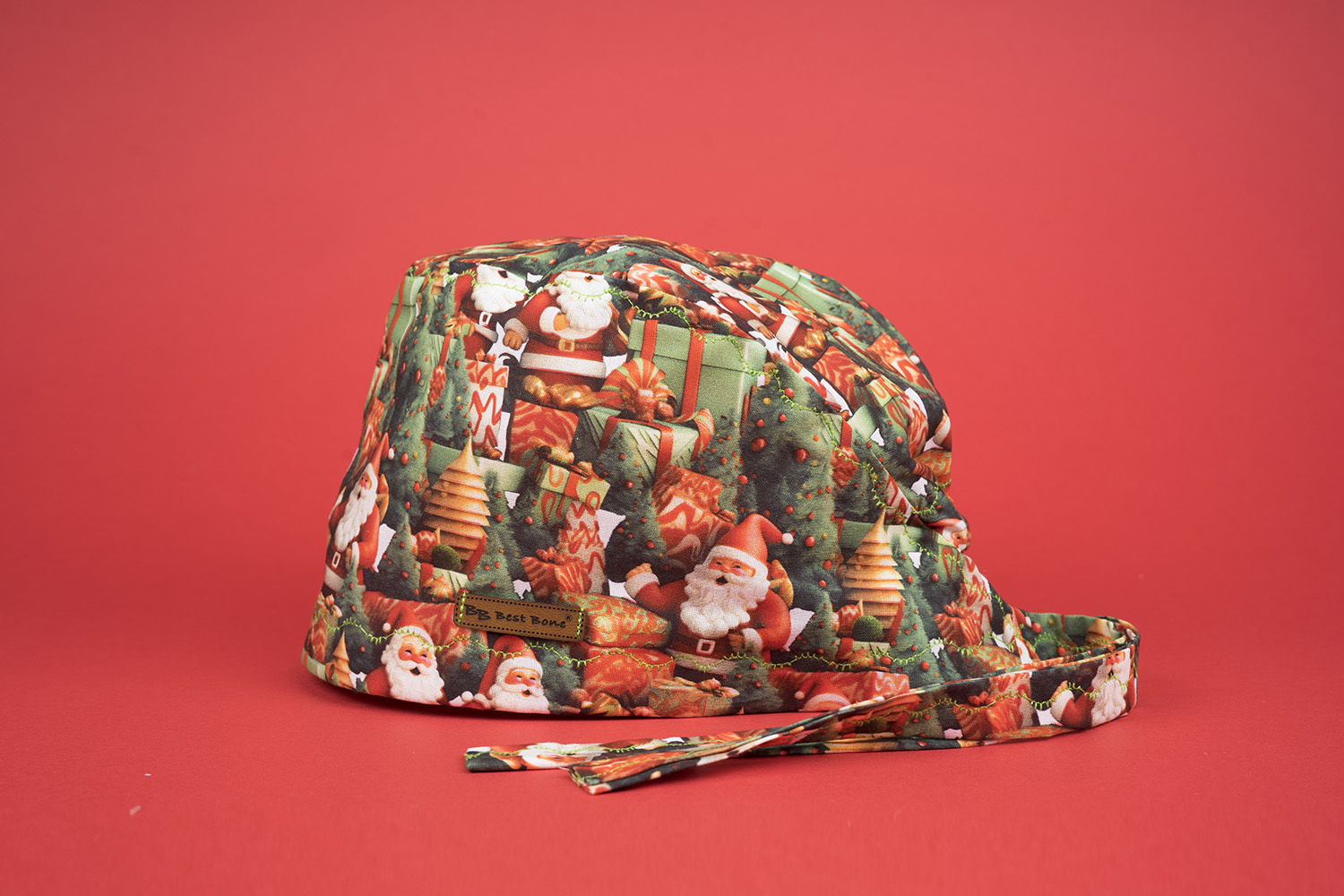 Renkli Noel Baba Desenli Cerrahi Bone